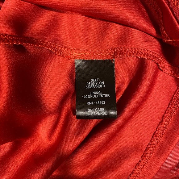 Torrid Dark Red‎ Burnt Orange Mesh Peasant Babydoll Top Size 2 - Picture 6 of 8